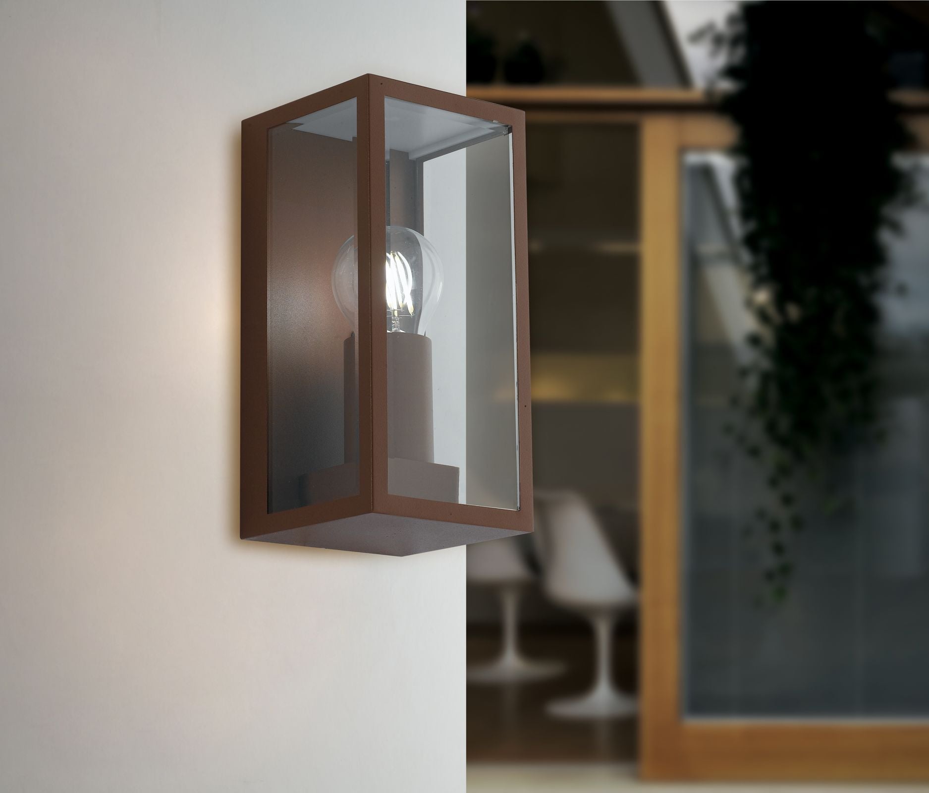 Applique per esterno in metallo bianco , nero , silver o bronzo con diffusore in vetro IP44 1XE27 non inclusa MONDRIAN