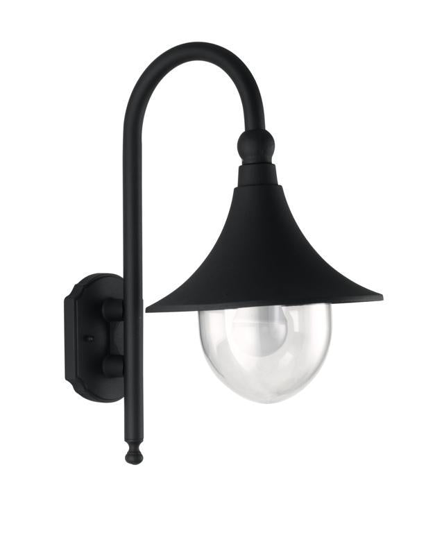 Applique per esterno IP44 in alluminio nero diffusore in acrilico lampada 1XE27 non inclusa PAVIA