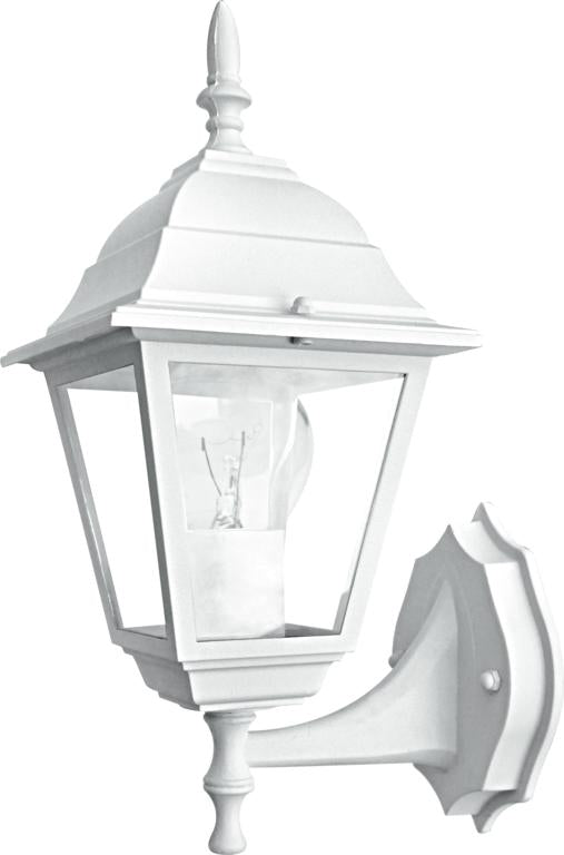 Lanterna rivolta in alto per esterno IP44 in allumino antracite o bianco diffusore in vetro lampada 1XE27 non inclusa ROMA