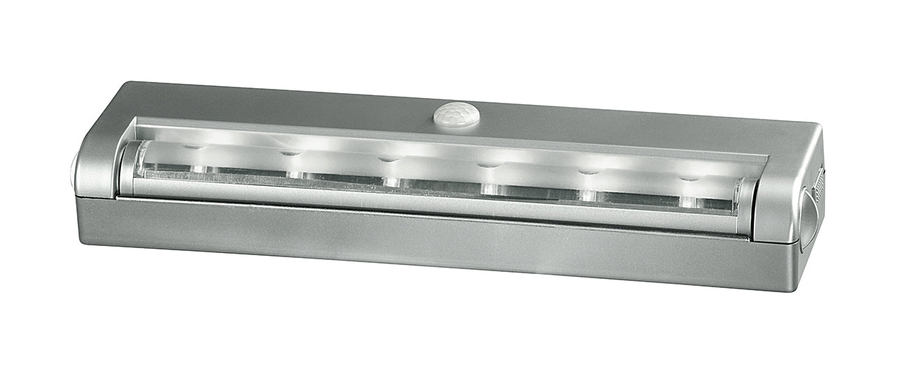 Barra sottopensile led integrato 4000°k 35lm a batterie policarbonato silver con sensore di movimento collezione SONAR