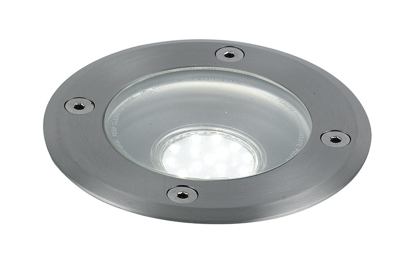 Faro calpestabile ad incasso in acciaio inox IP67 lampada 1XGU10 non inclusa