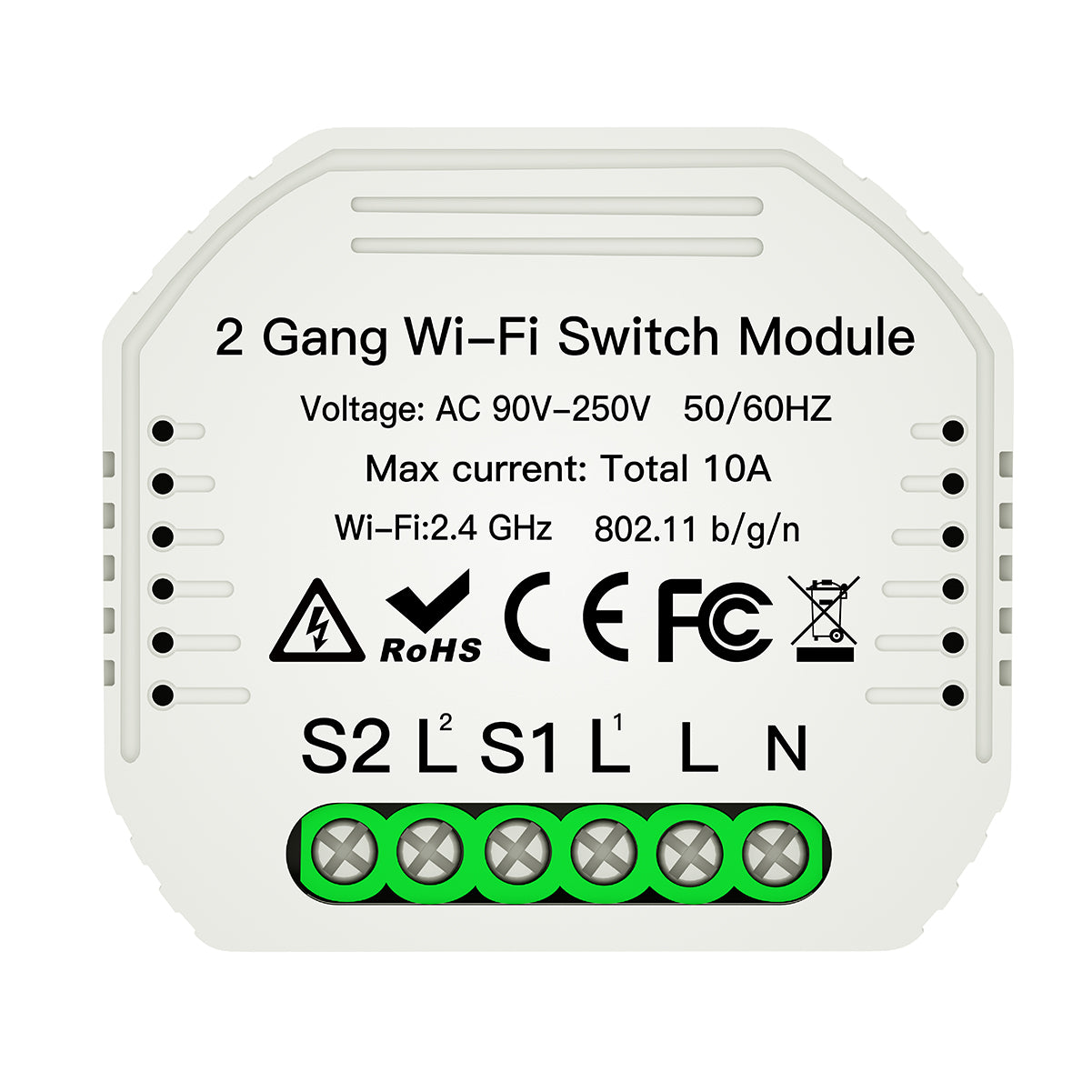 Controller WIFI 2.4GHZ per accensione e timer Interruttori 2 vie 230V max 10A