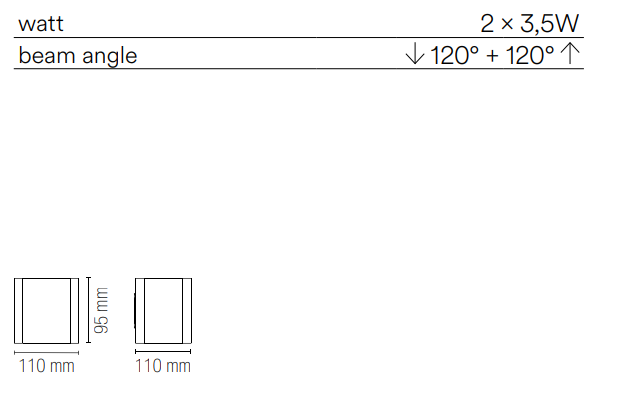 Applique per esterno in alluminio bianco o nero led integrato luce naturale 4000°k 2x3.5W 900 lumen BIOME