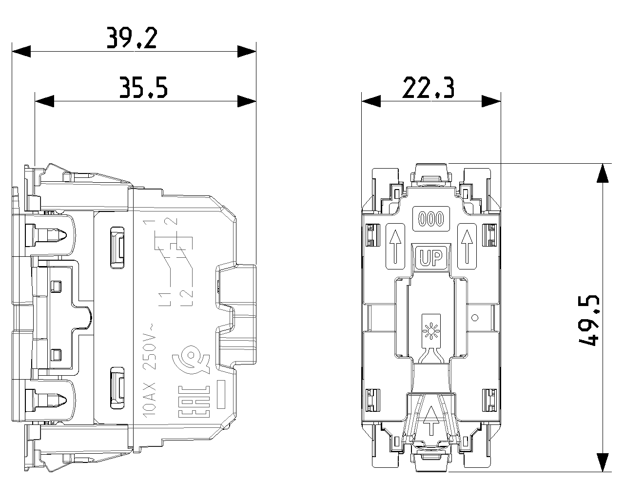 Invertitore 1P 10 AX 250 V~ illuminabile Vimar Linea 30012