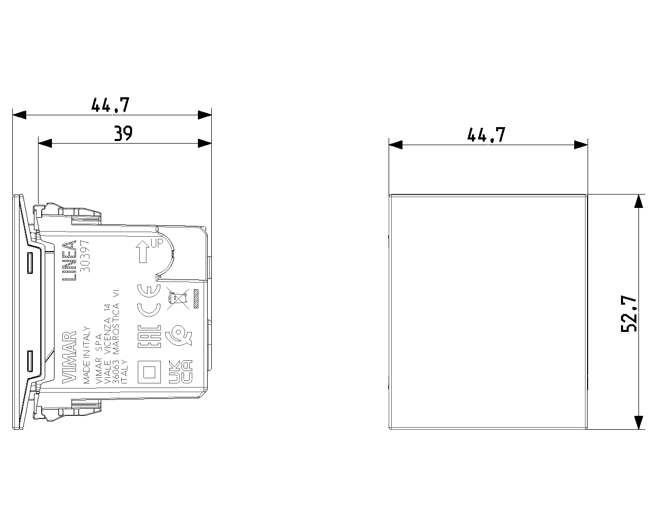 Torcia estraibile di emergenza ausiliaria e lampada segnapasso comandabile LED 100-240 V Vimar Linea 30397