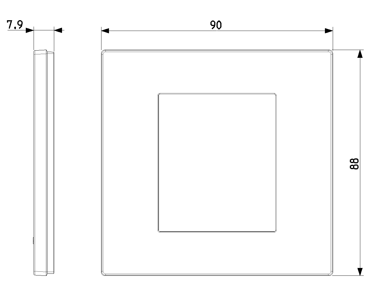 Placca 2 moduli, metallo, inox satinato Vimar Linea 30642.72