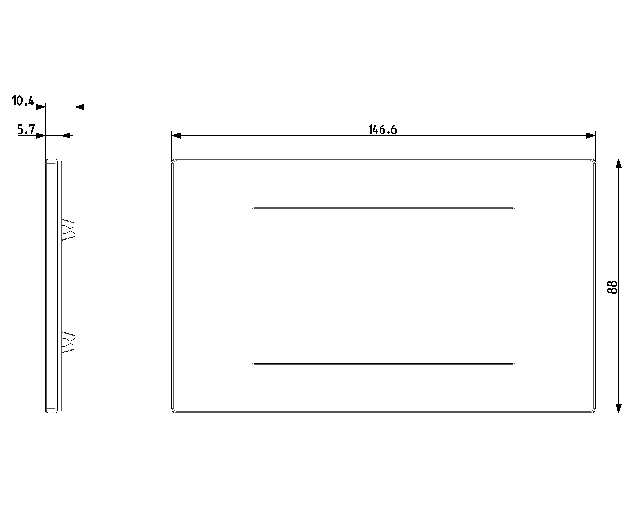 Placca 4 moduli, tecnopolimero, Reflex nero Vimar Linea 30654.42