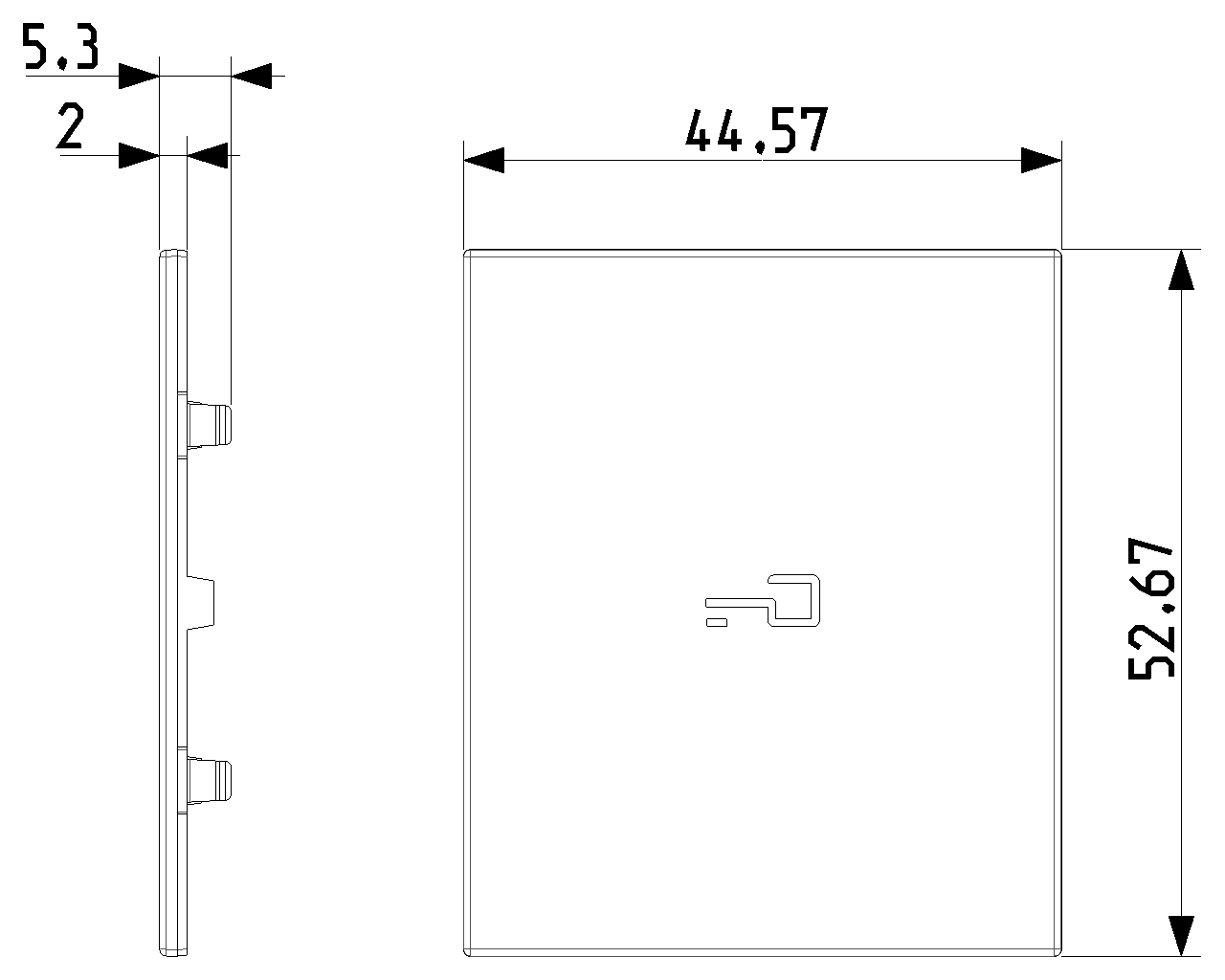 Tasto intercambiabile 2 moduli per comandi assiali, simbolo chiave illuminabile Vimar Linea bianco-nero-canapa 31000A.2PB/G/C