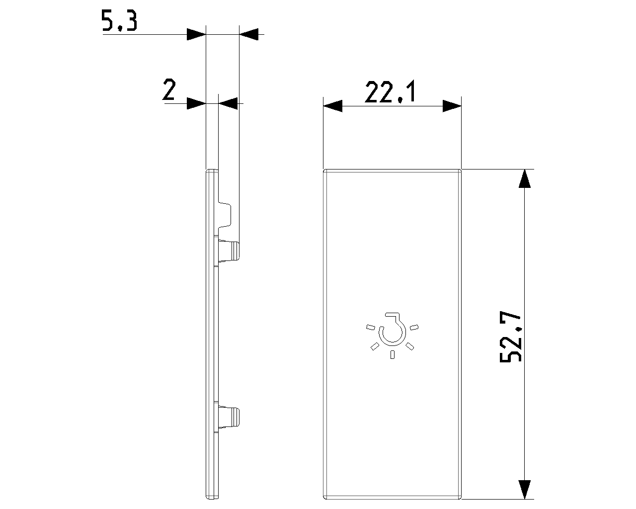 Tasto intercambiabile 1 modulo per comandi assiali, simbolo luce illuminabile Vimar Linea bianco-neo-canapa 31000A.LB/G/C