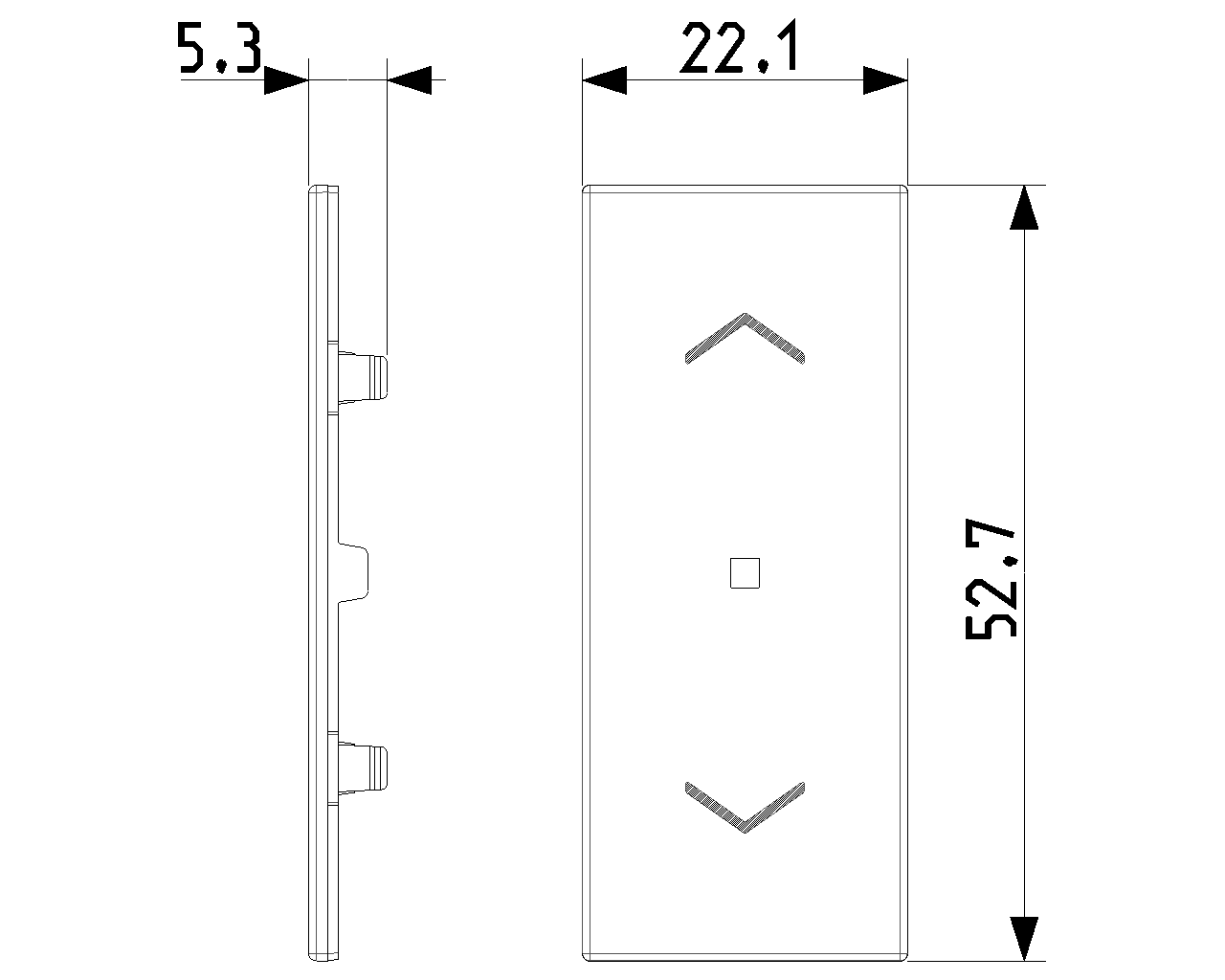 Tasto intercambiabile 1 modulo per comandi assiali, simbolo frecce illuminabile Vimar Linea bianco-nero-canapa 31000A.FB/G/C