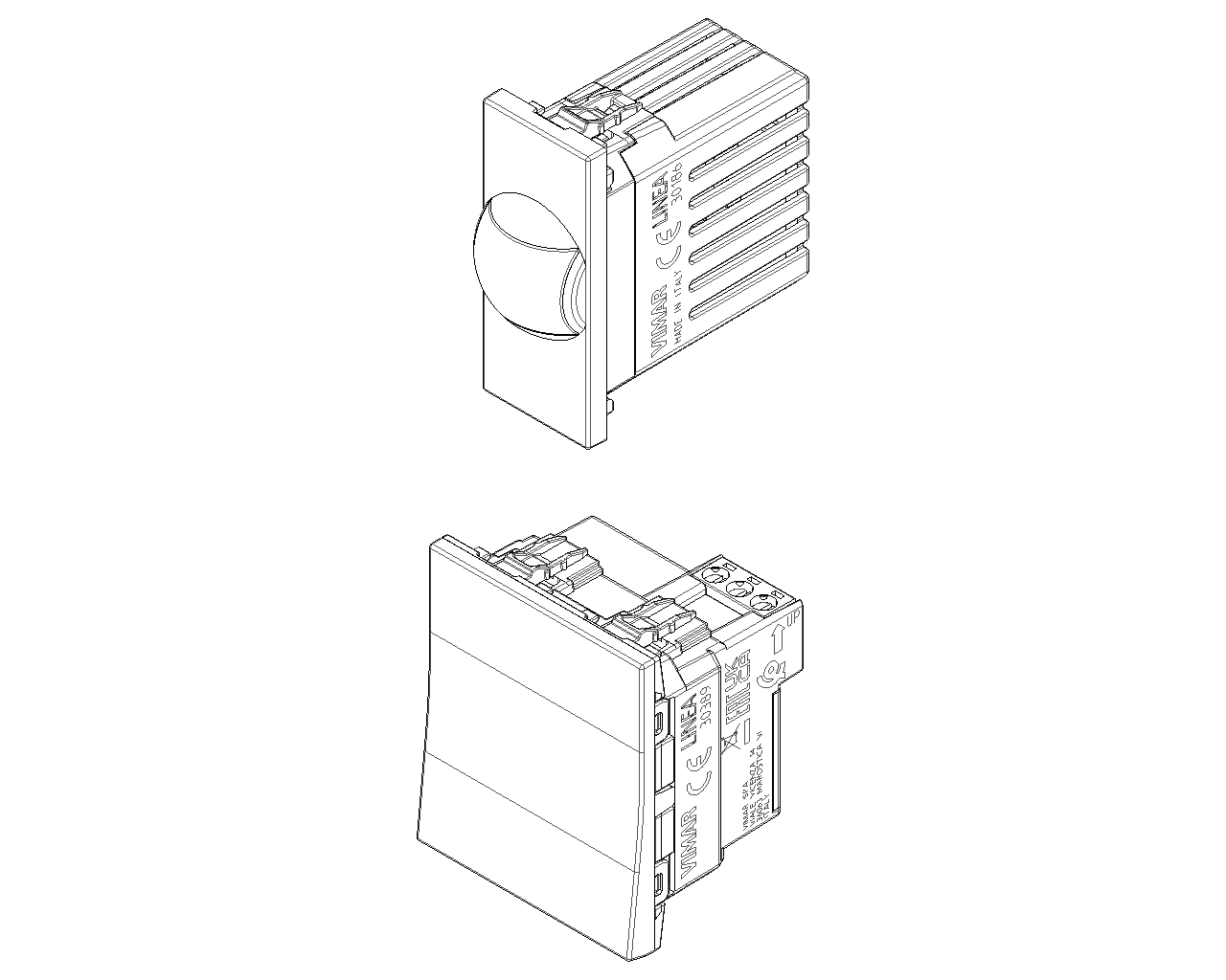 Kit lampada segna passo contenente: 1 lampada segna passo 30389 e 1 interruttore IR scendiletto 30186 Vimar Linea