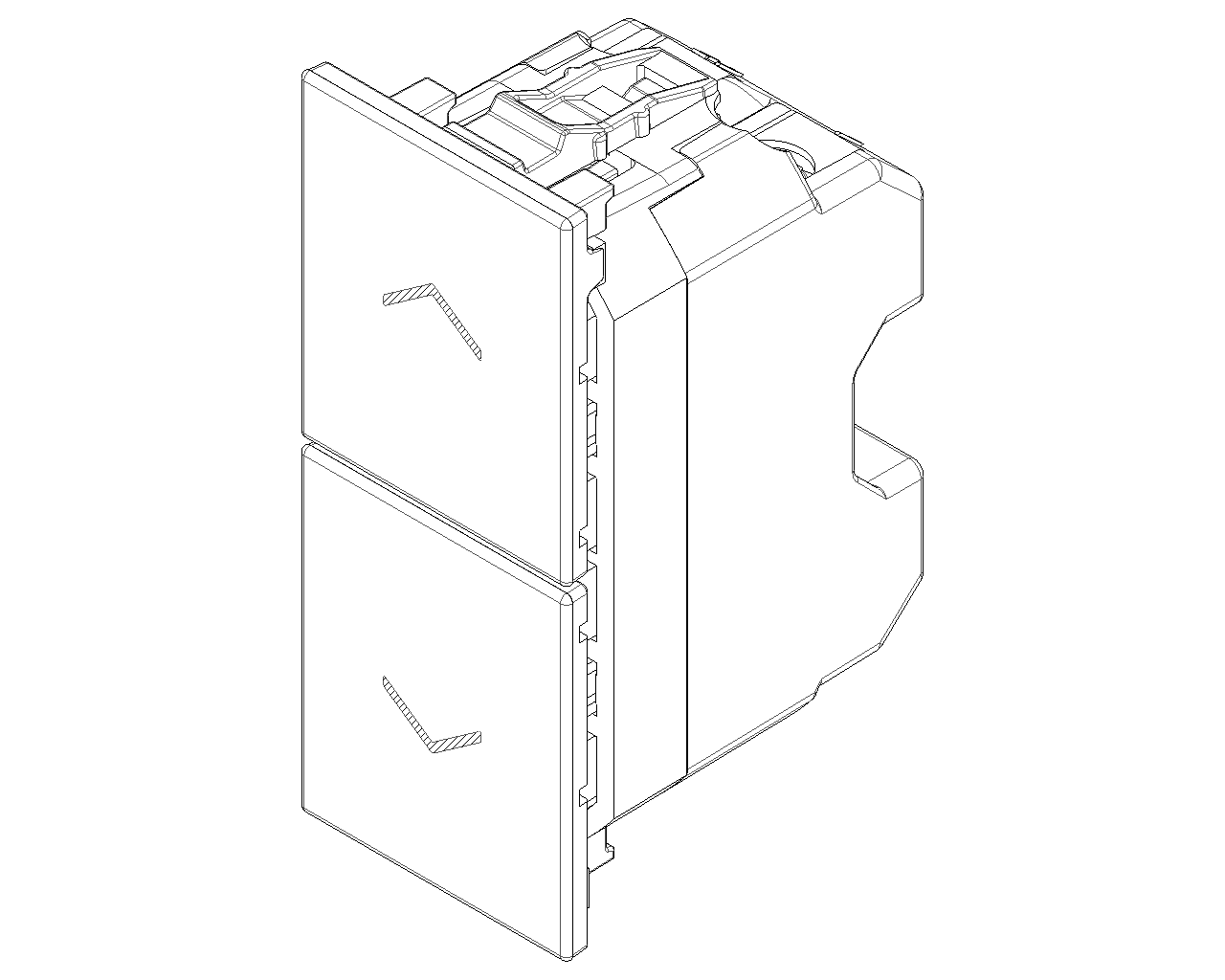 Due pulsanti interbloccati 1P NO + 1P NO 10 A 250 V~, con frecce direzionali Vimar Linea bianco-nero-canapa 30062.B/G/C