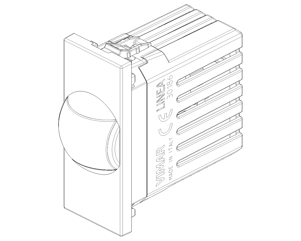 Interruttore con sensore di movimento ad infrarossi scendiletto 220-240V Vimar Linea 30186.B/G/C