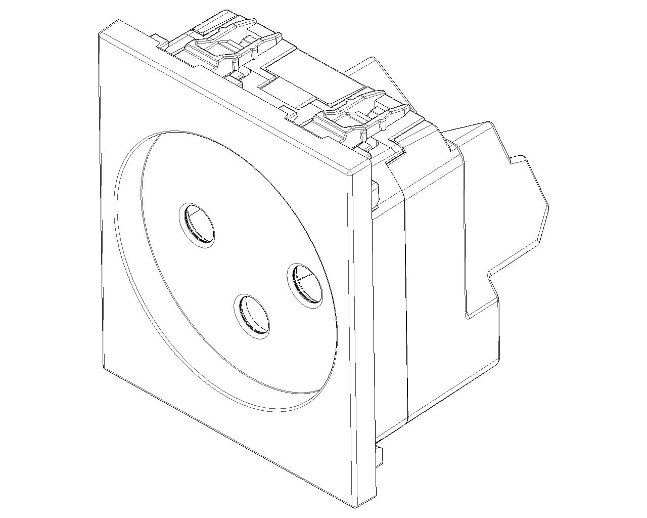 Presa SICURY 2P+T 16 A 250 V~ standard israeliano 2 moduli Vimar Linea bianco-nero-canapa 30240.B/G/C