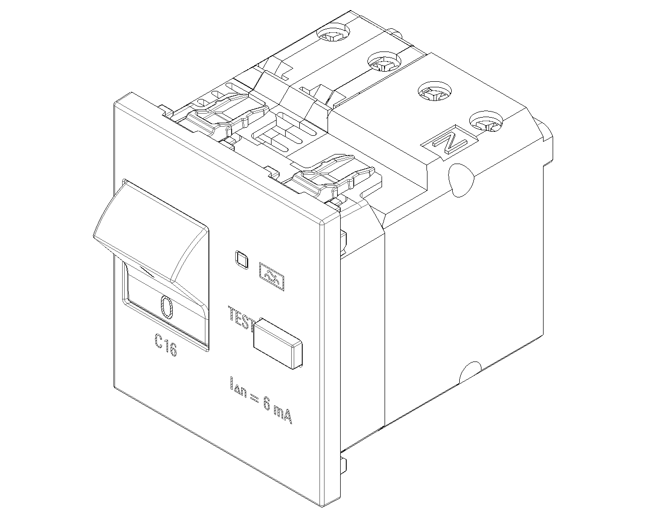 Interruttore automatico magnetotermico differenziale 1P+N C 16, 120-230 V~ 50-60 Hz Vimar Linea bianco-nero-canapa 30411.166B/G/C