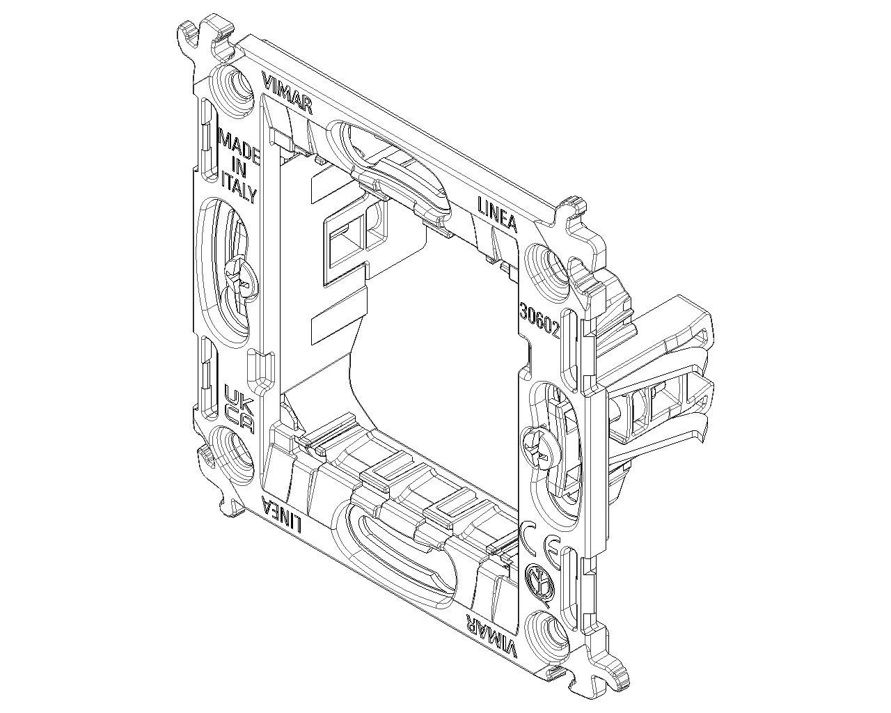 Supporto 2 moduli per scatole da incasso ø 60 mm Vimar Linea 30602