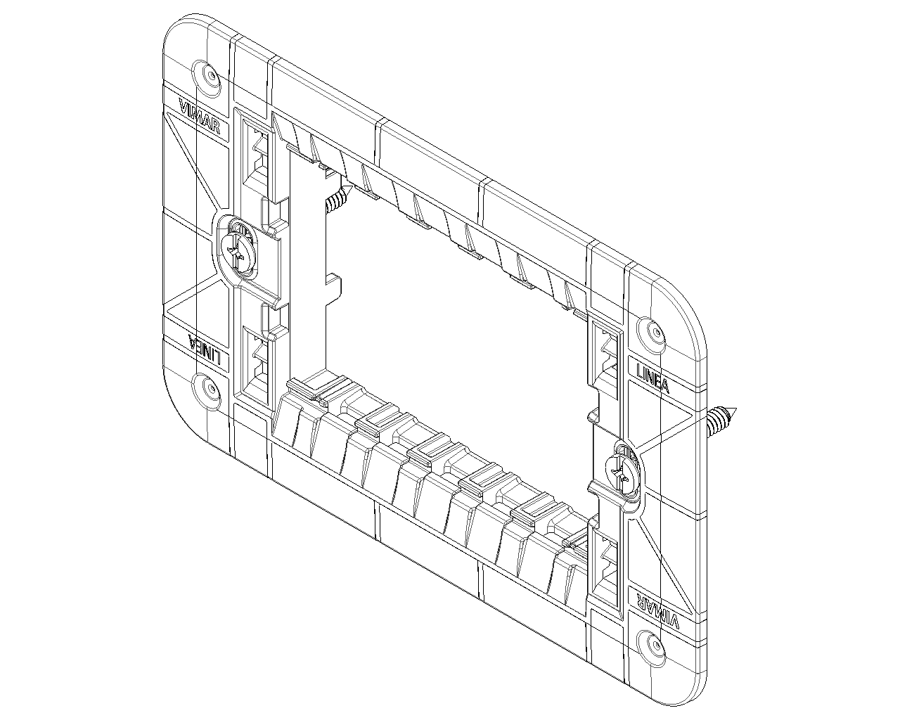 Supporto 3 moduli con viti per scatole 3 moduli Vimar Linea 30613