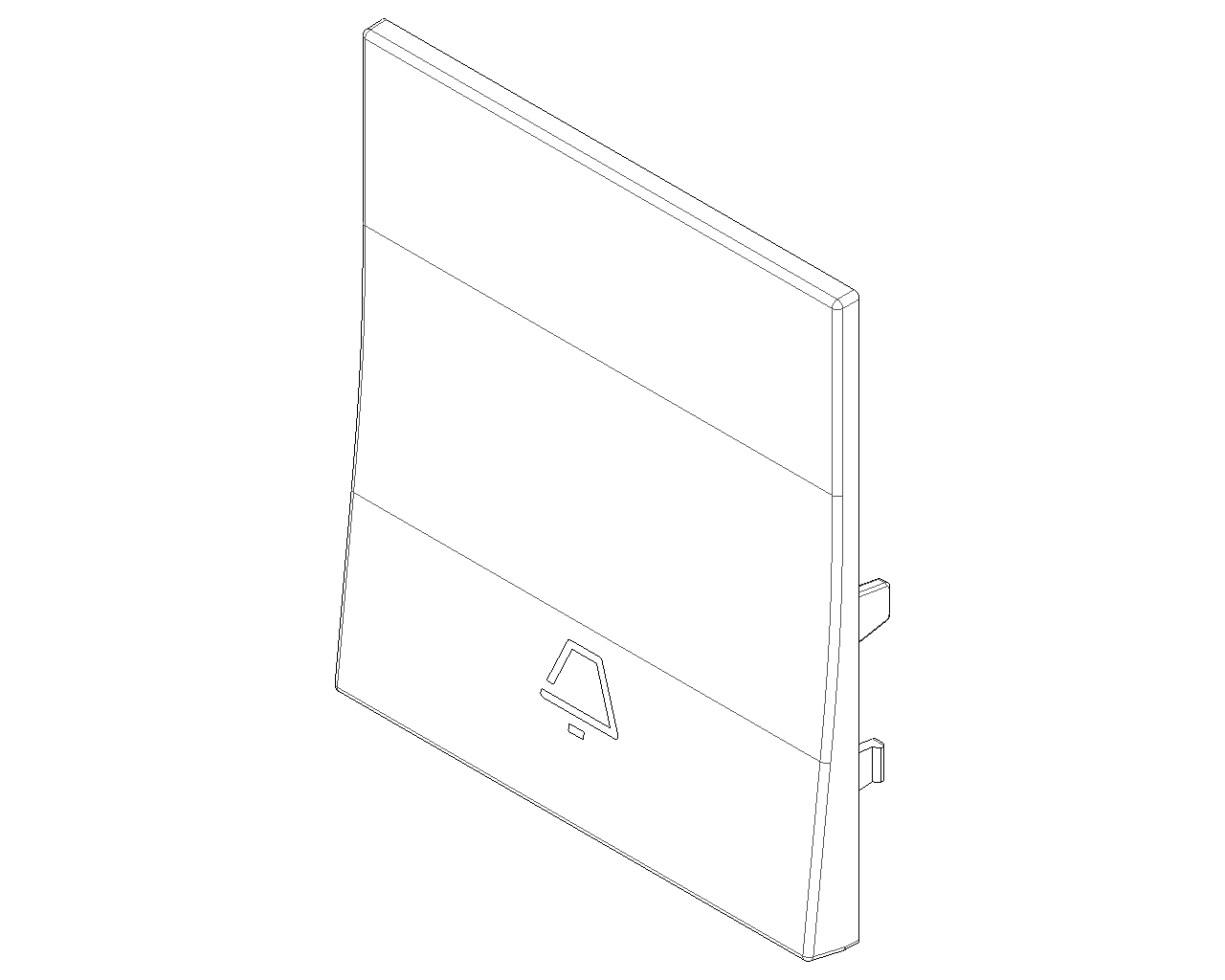 Tasto intercambiabile 2 moduli allineato, simbolo campanello illuminabile Vimar Linea bianco-nero-canapa 31000.2CB/G/C