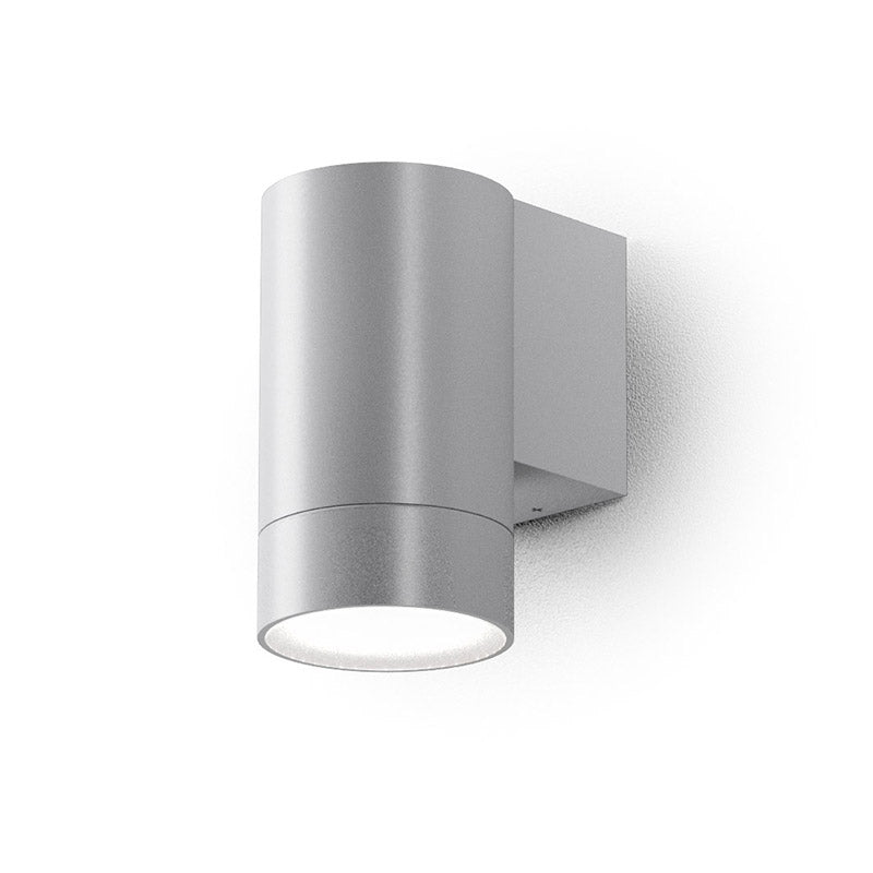 GEALUCE Applique tondo in alluminio bianco-antracite-grigio-marrone diffusore vetro 1-2XGU10 non incl. IP54