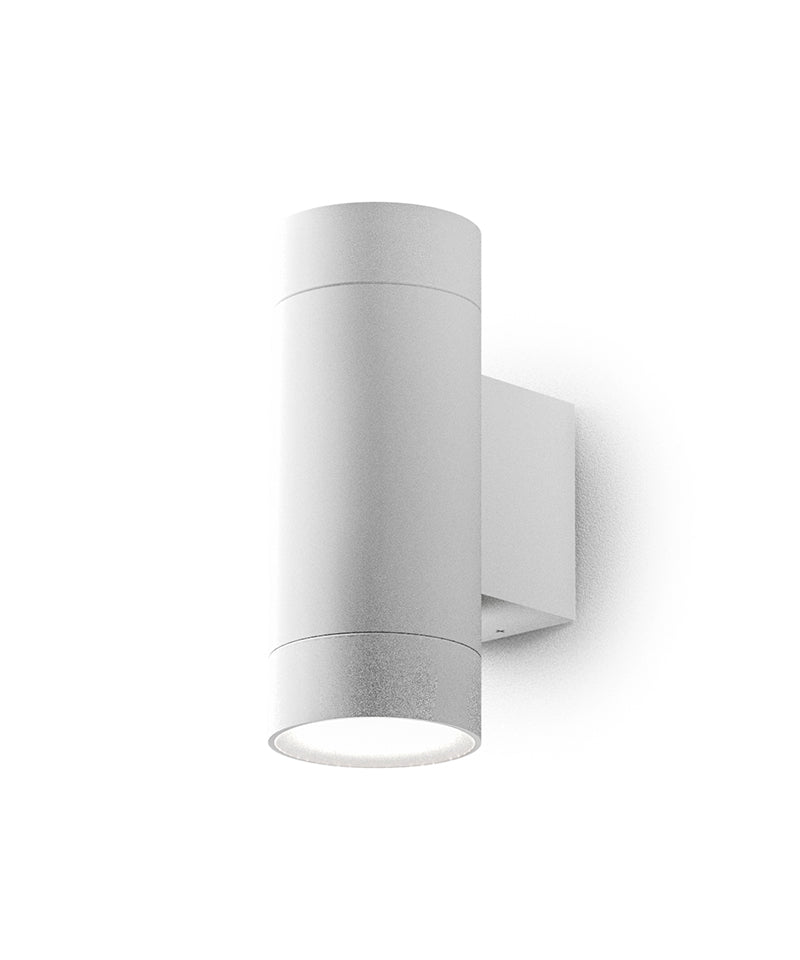 GEALUCE Applique tondo in alluminio bianco-antracite-grigio-marrone diffusore vetro 1-2XGU10 non incl. IP54