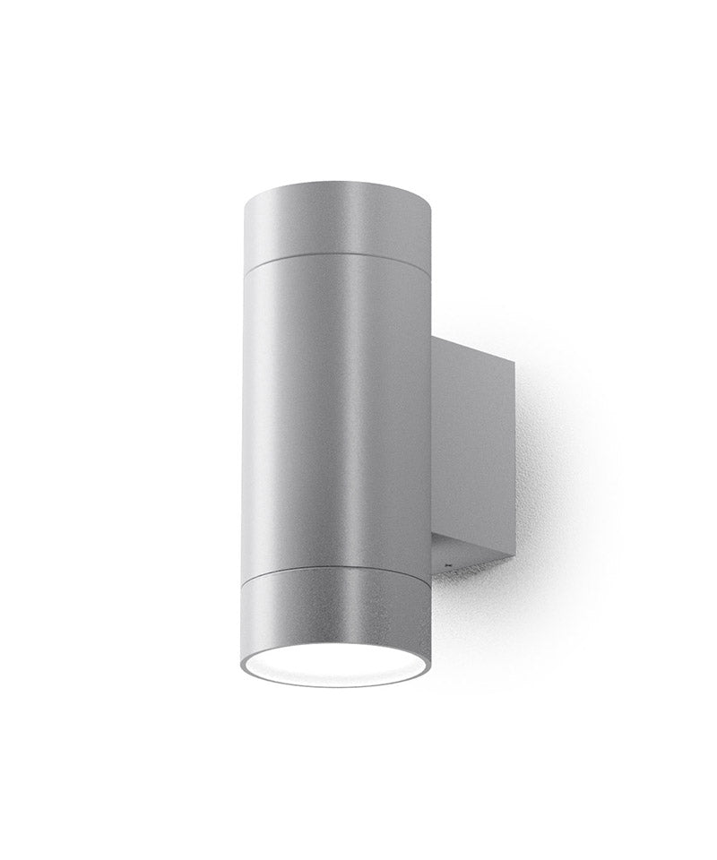 GEALUCE Applique tondo in alluminio bianco-antracite-grigio-marrone diffusore vetro 1-2XGU10 non incl. IP54