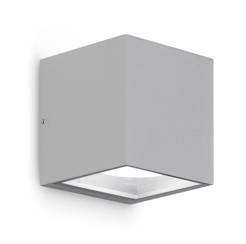 GEALUCE Applique cubo alluminio bianco-antracite-grigio-marrone diffusore vetro 2xGX53 non incl.