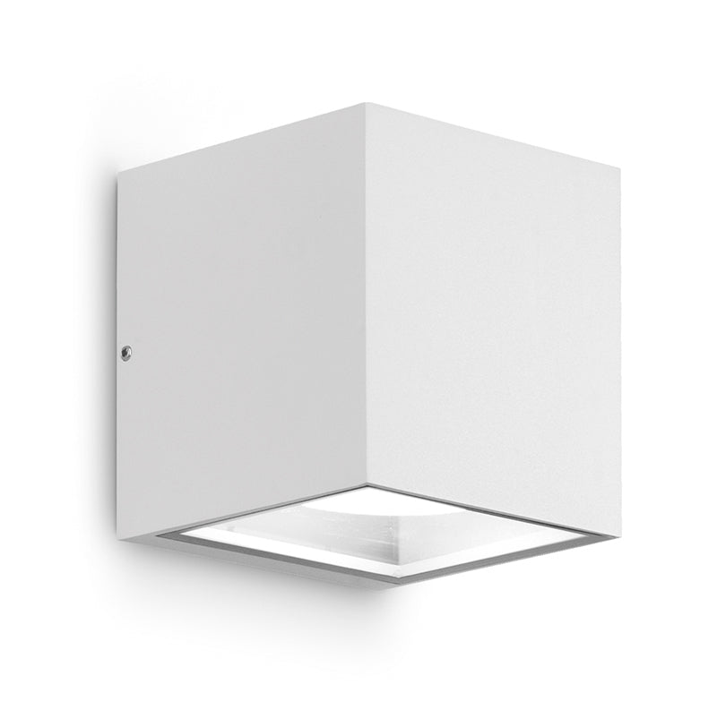 GEALUCE Applique cubo alluminio bianco-antracite-grigio-marrone diffusore vetro 2xGX53 non incl.