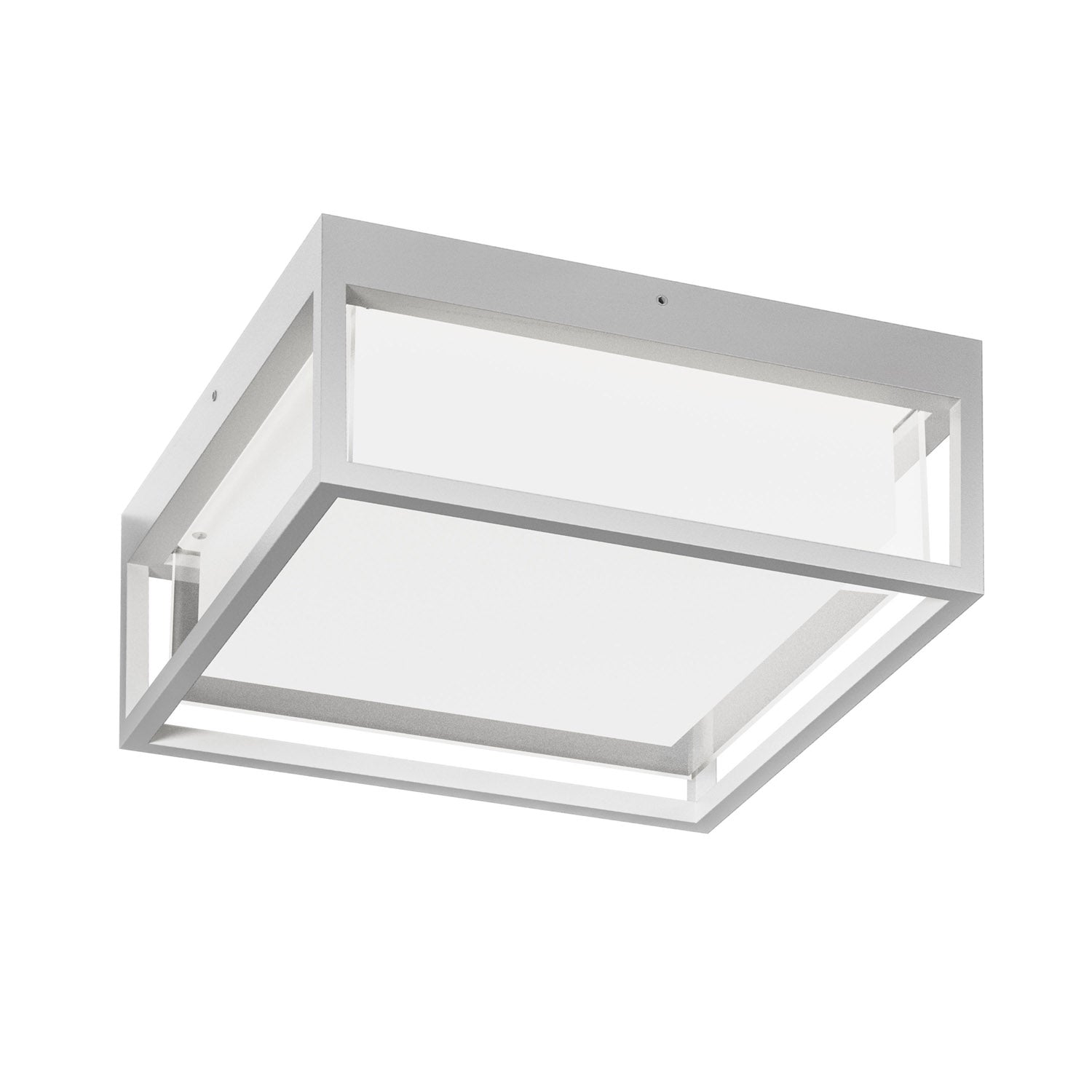 GEALUCE Plafoniera gabbia in alluminio bianco-antracite-marrone diffusore in metacrilico IP65 LED