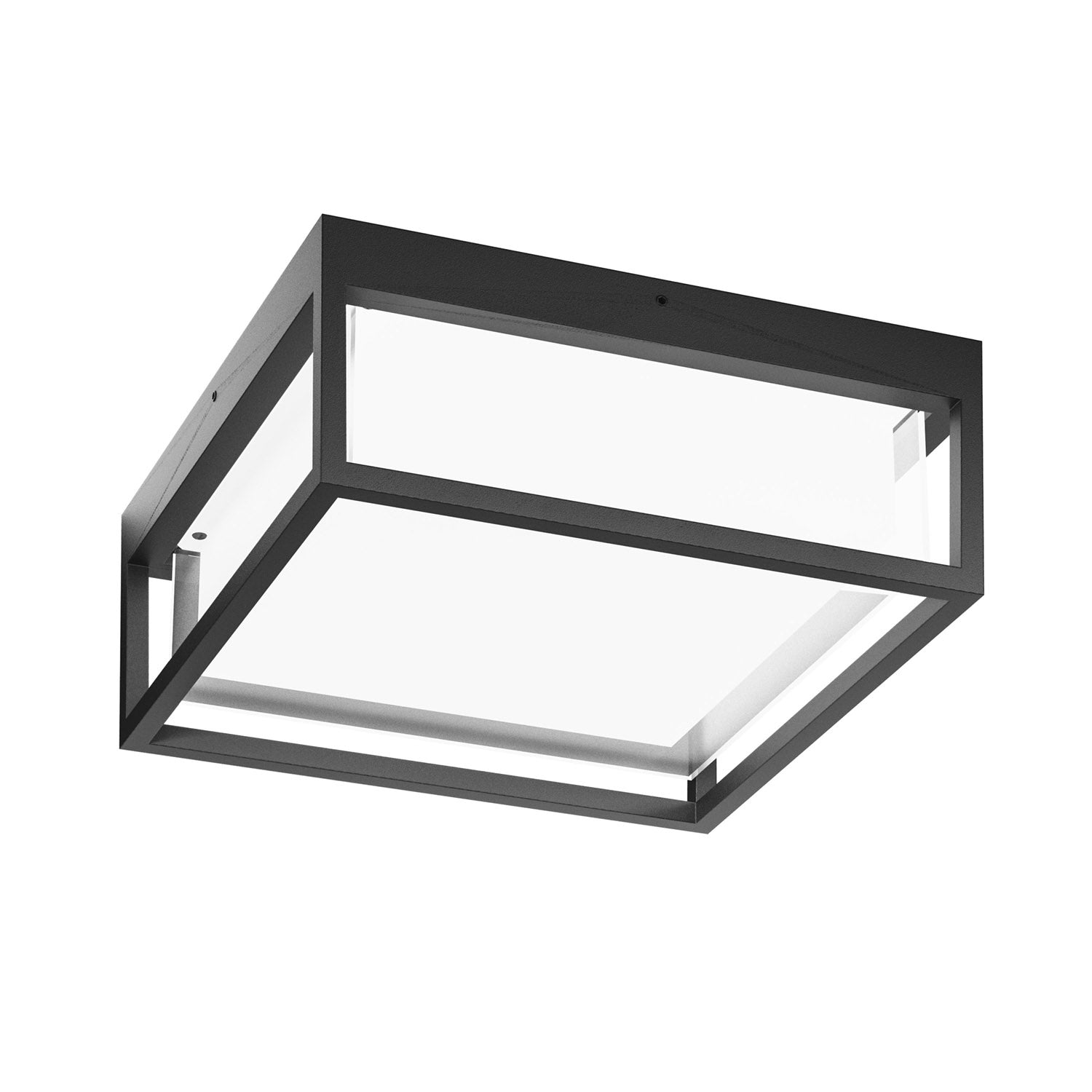 GEALUCE Plafoniera gabbia in alluminio bianco-antracite-marrone diffusore in metacrilico IP65 LED