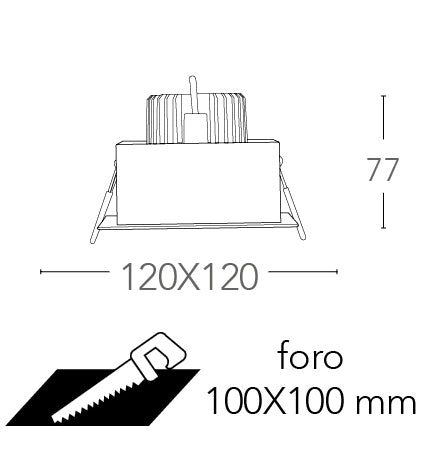 Faretto ad incasso antiriflesso con bordo bianco ed interno nero satinato orientabile INC-APOLLO