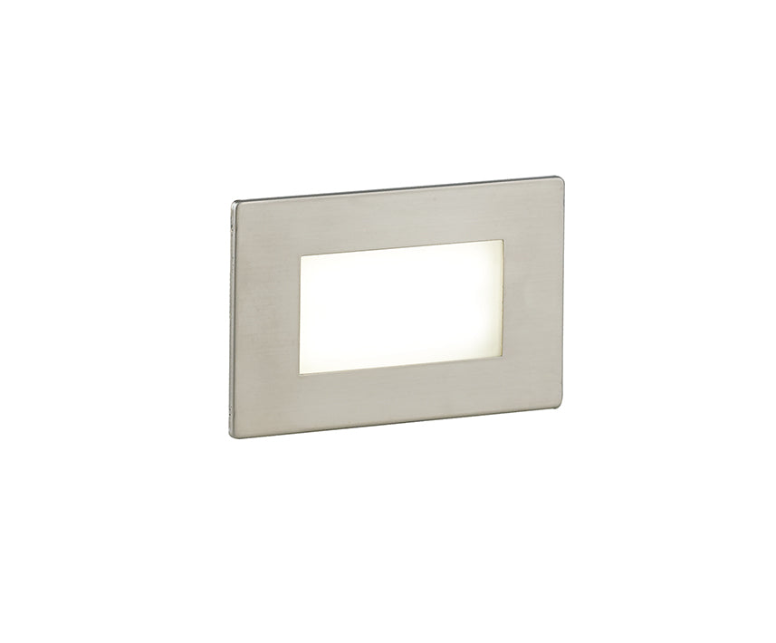 Segnapassi incasso in cassetta di derivazione 503 non inclusa led luce natura 4000°k 3W 200LM con SENSORE DI MOVIMENTO finitura bianco e nickel BOLT