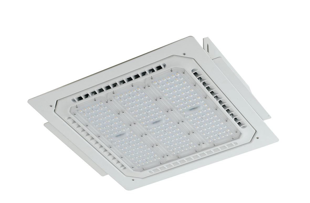 Faro led incasso in alluminio diffusore con lenti in materiale autoestinguente , antiurto e anti-UV luce 4000°k 80W 11100LM ENERGY