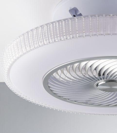 Plafoniera con ventilatore led integrato effetto cielo stellato CCT 40W 4450lm collezione LEVANTE