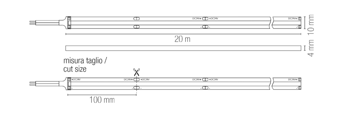 Strip led 220V 12W/M 920LM IP54 COB rotolo 20MT