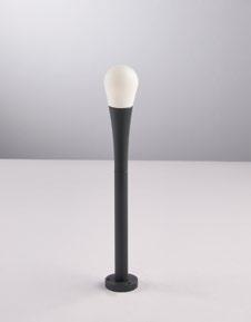 Palo per esterno IP65 in alluminio antracite diffusore policarbonato con picchetto lampada 1XG9 non inclusa varie misure DROP