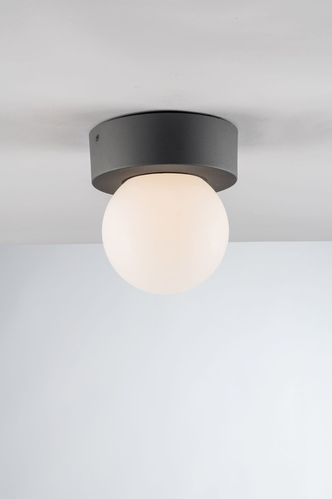 Plafoniera per esterno IP54 in alluminio pressofuso antracite con diffusore in PC lampada 1XE27 SKITTLE