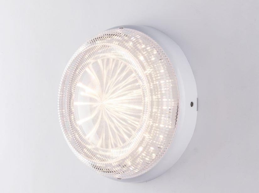 Plafoniera per esterno in termoplastica bianco diffusore trasparente effetto diamantato IP65 led luce naturale 4000°k CAPRI