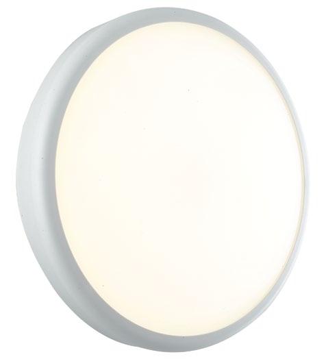 Plafoniera per esterno IP65 base e diffusore in policarbonato bianco o silver led integrato 4000°k 28W 3750lm EVER XL