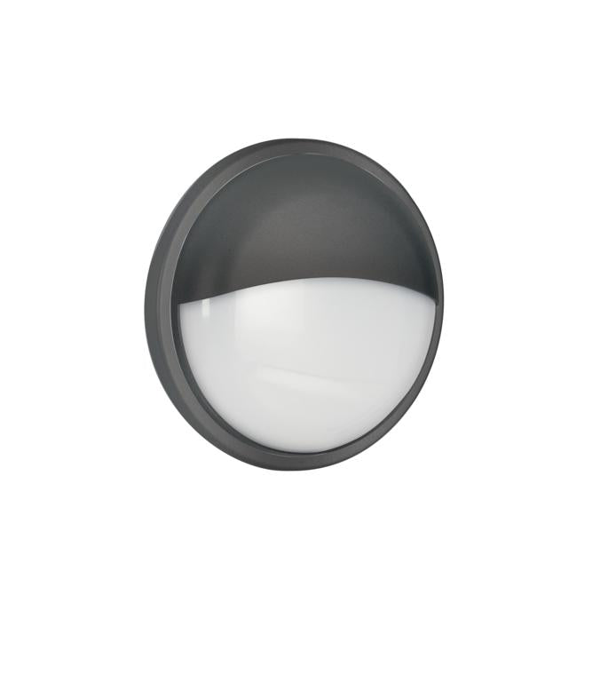 Plafoniera per esterno IP65 base e diffusore policarbonato bianco , antracite con palpebra EVER