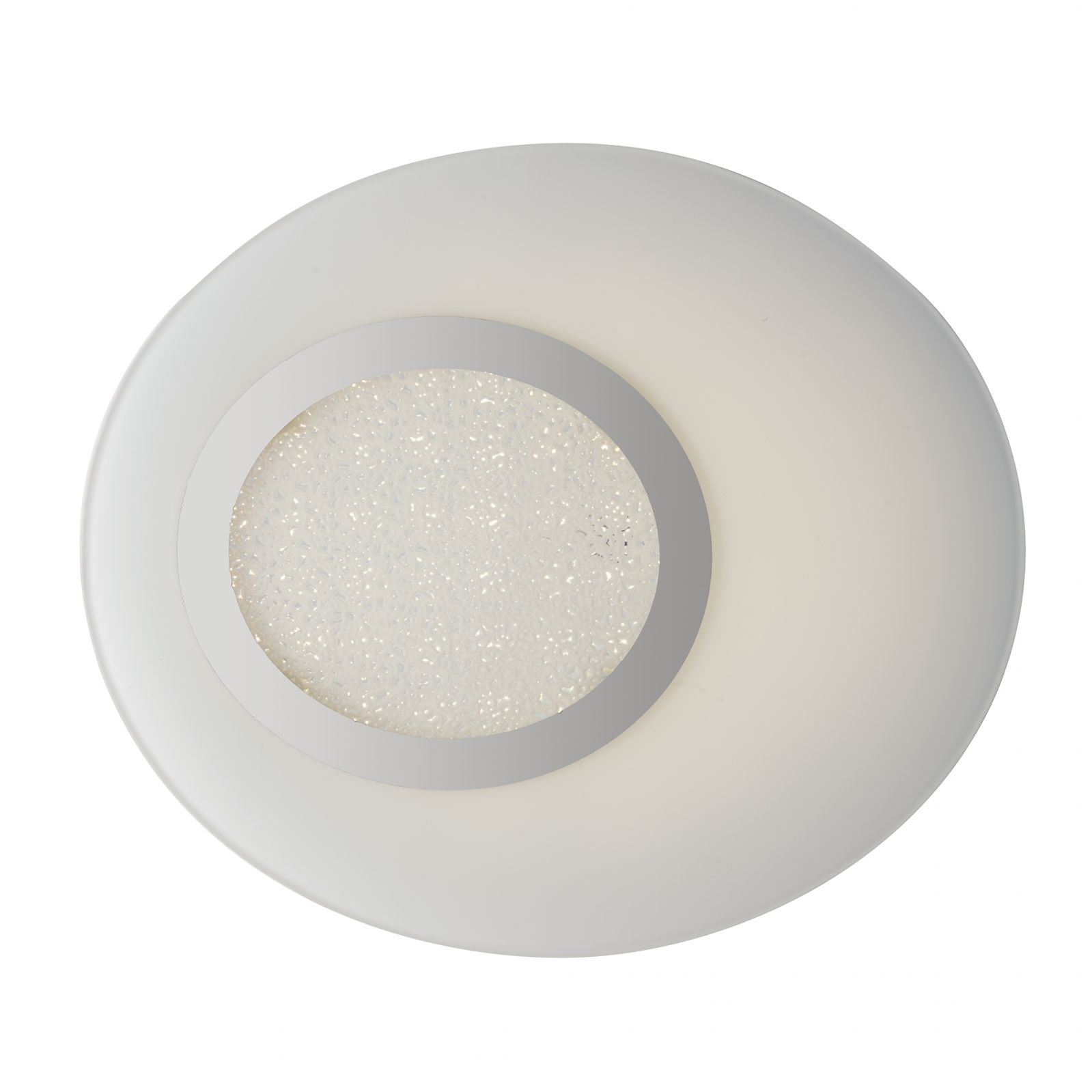 Plafoniera LED vetro decorato bianco con decoro diamantato 30W 1850LM 4000°k GIOIA-PL45