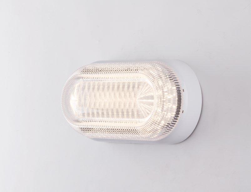 Plafoniera per esterno in termoplastica bianco diffusore trasparente effetto diamantato led integrato luce naturale 4000°k 20W 2300lm ISCHIA