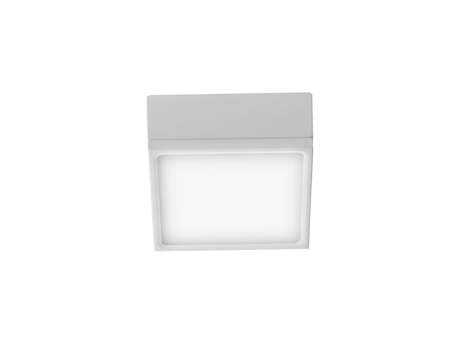 Plafoniera LED QUADRATA con struttura in alluminio pressofuso e diffusore in acrilico bianco 16W-2000lm collezione KLIO luce calda-naturale finitura bianco