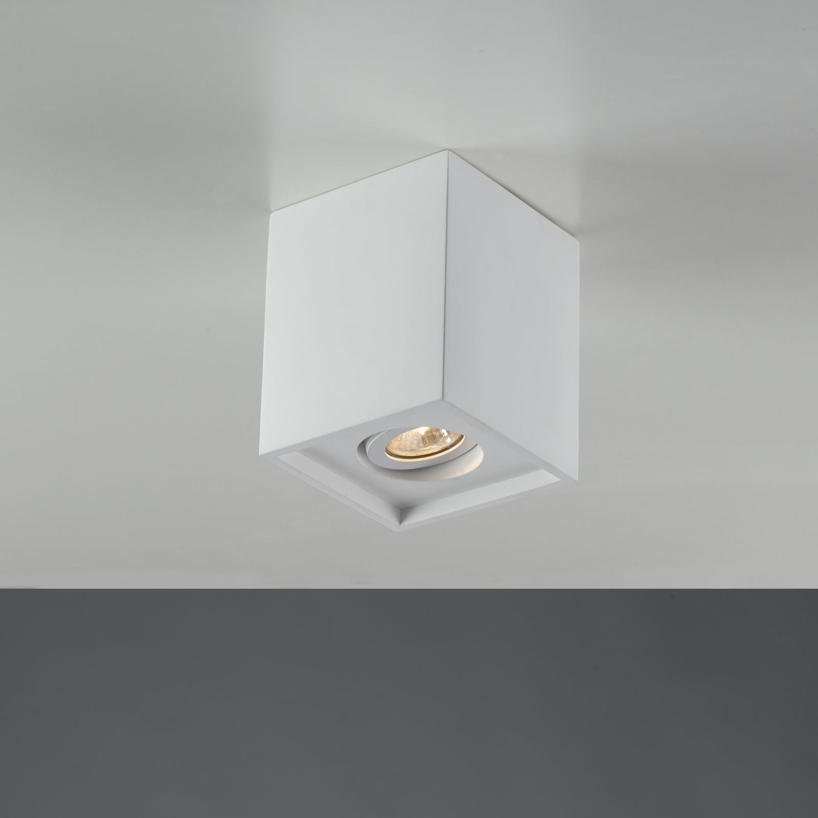 Plafoniera in gesso verniciabile ORIENTABILE lampada GU10 non inclusa rotondo-quadrato collezione SPACE