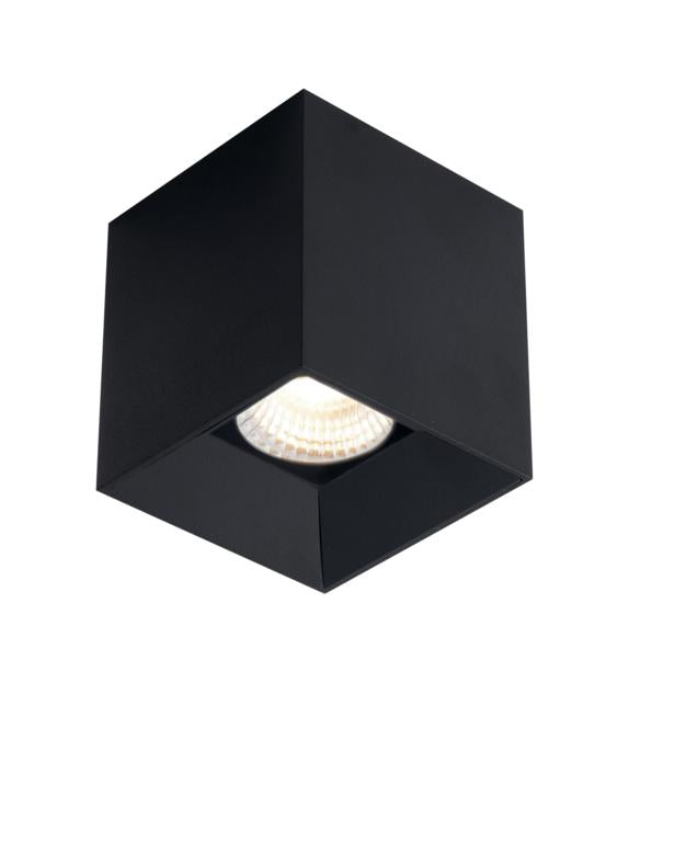 Plafoniera con struttura in alluminio bianco o nero opaco, cubo o cilindro lampada GU10 non inclusa collezione TOWN