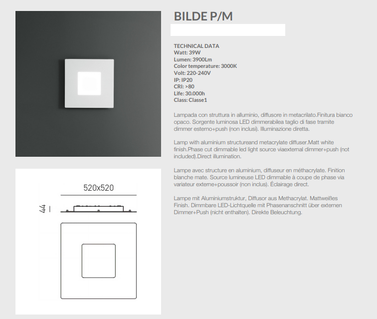 GEALUCE Plafoniera in alluminio finitura bianco-nero-oro opaco. LED BILDE