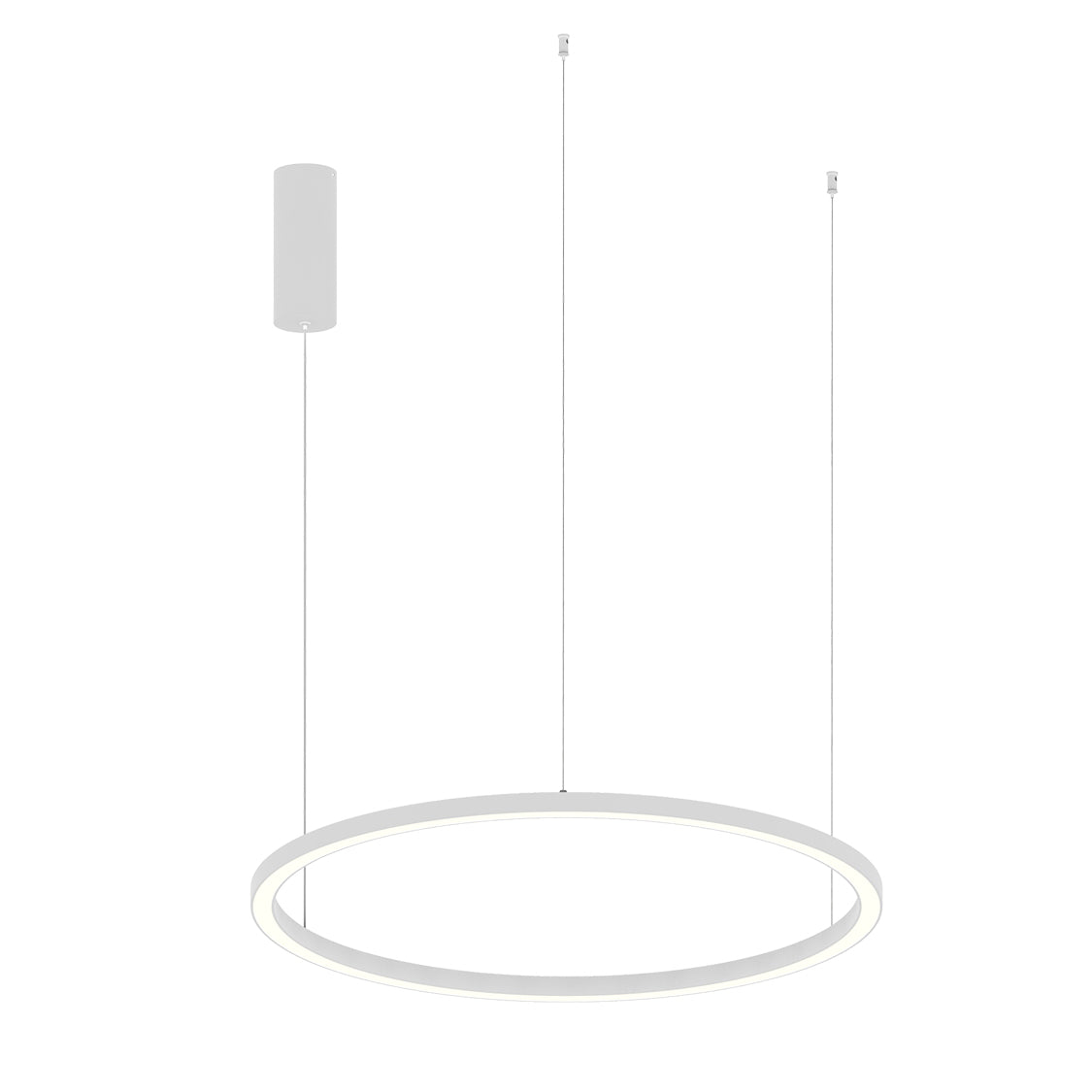 Sospensione in alluminio bianco-nero-oro con diffusore in acrilico cavi in acciaio LED CCT 40W HOOP-S80