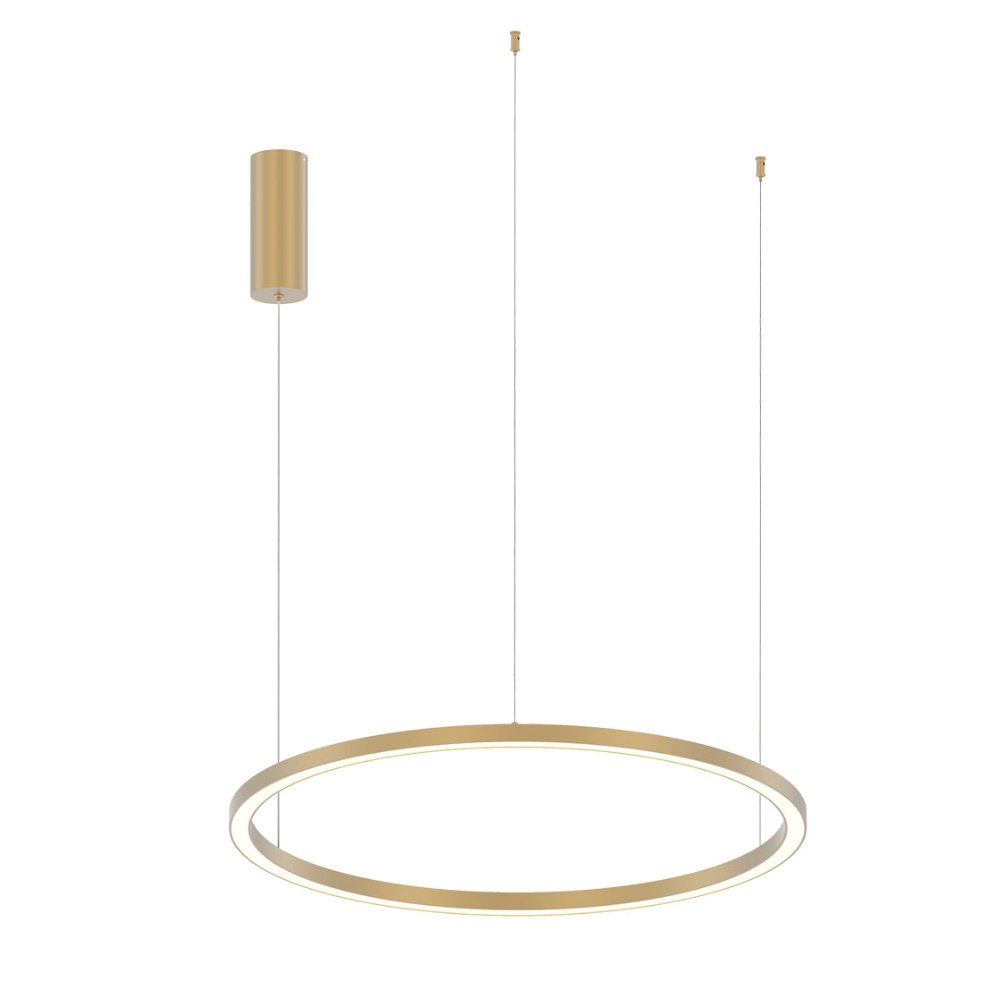 Sospensione in alluminio bianco-nero-oro con diffusore in acrilico cavi in acciaio LED CCT 40W HOOP-S80