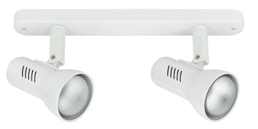 Spot in metallo con punti luce orientabili con finitura bianca lampade E14 non incluse collezione CARRERA