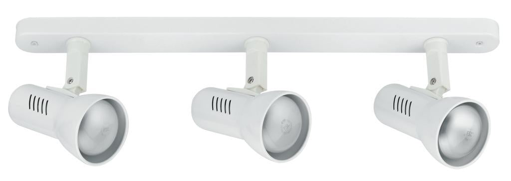 Spot in metallo con punti luce orientabili con finitura bianca lampade E14 non incluse collezione CARRERA