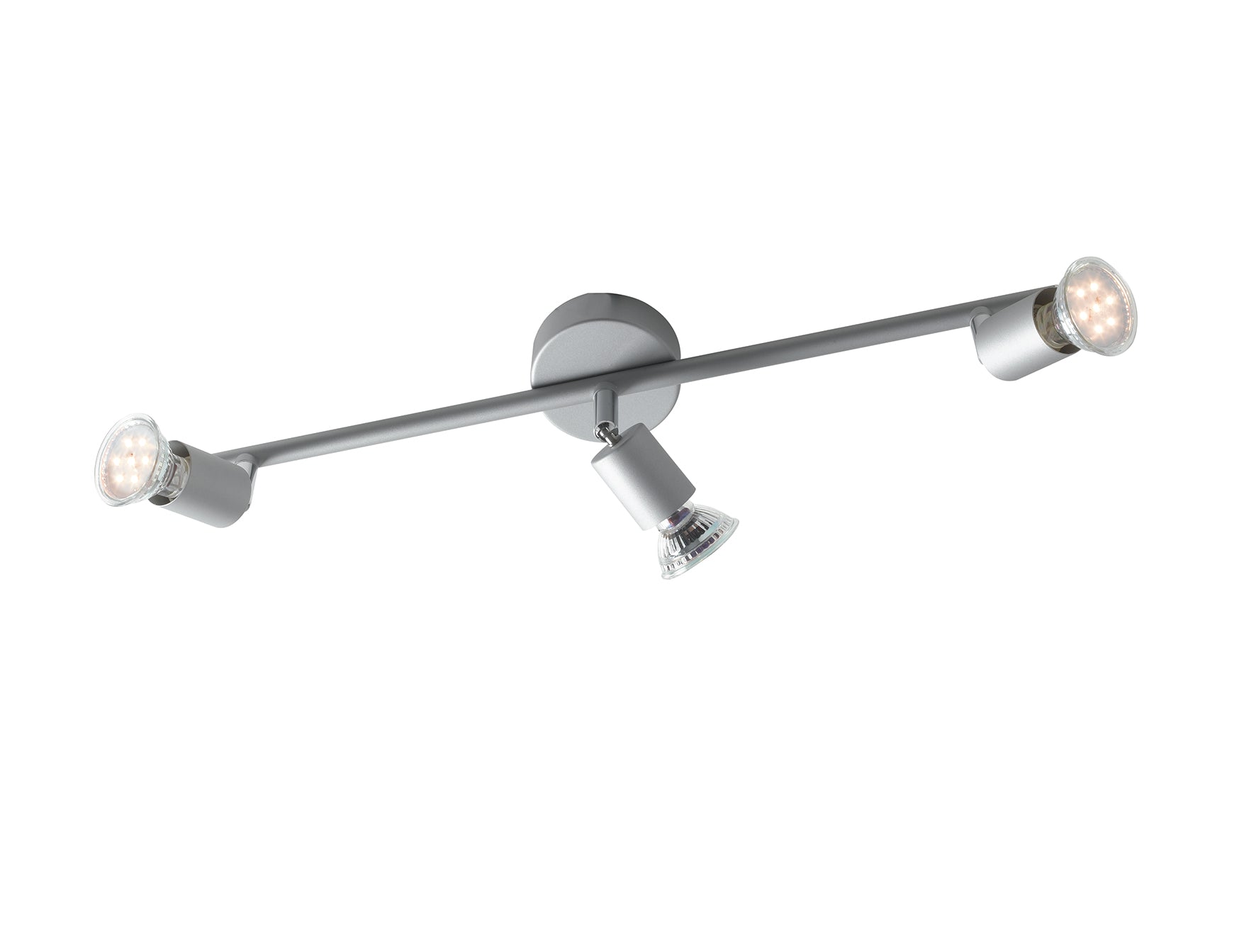 Spot in metallo con punti luce orientabili con finitura silver lampade GU10 non incluse collezione